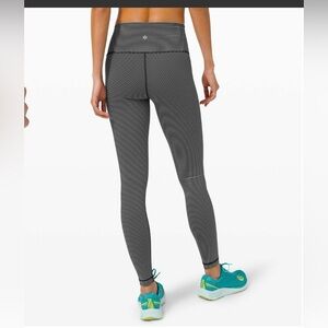 Lululemon Wunder Under High Rise Tight 28” Black and White Striped - Luxtreme
